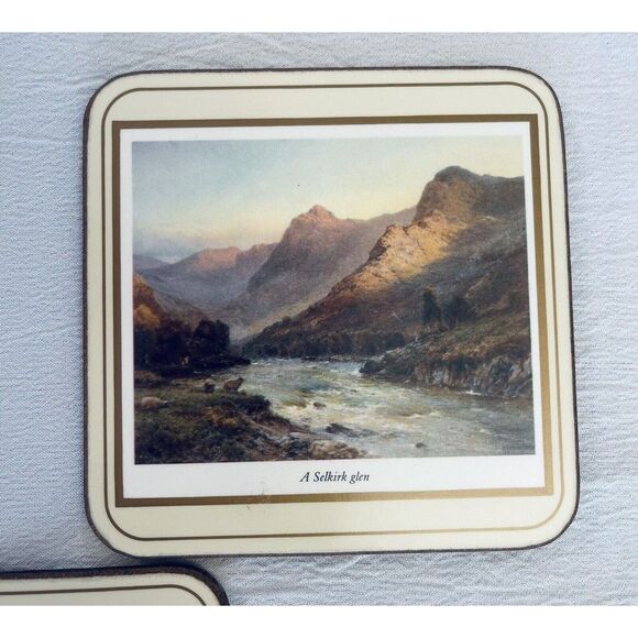 VTG PIMPERNEL Coasters ENGLAND Art Paintings Breanski Landscape Nature Set of 5 - Picture 7 of 13